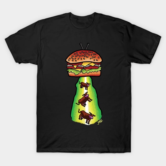 UFO Cow Abduction T-Shirt by Predator